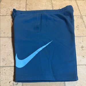 Nike Athletic Shorts in Deep Blue with Light Blue Logo